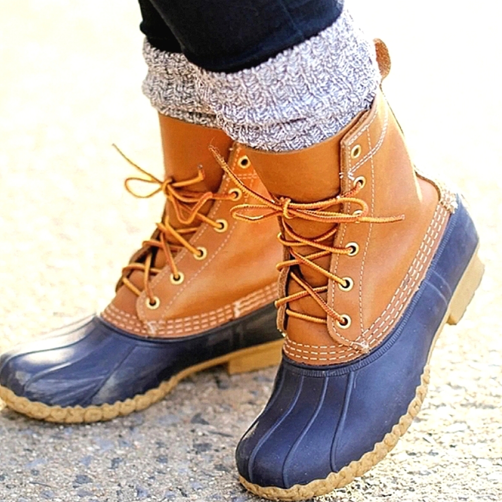 OUTWOODS Duck Boots by Rain Faux Leather Waterproof Rubber Ankle lBoots …